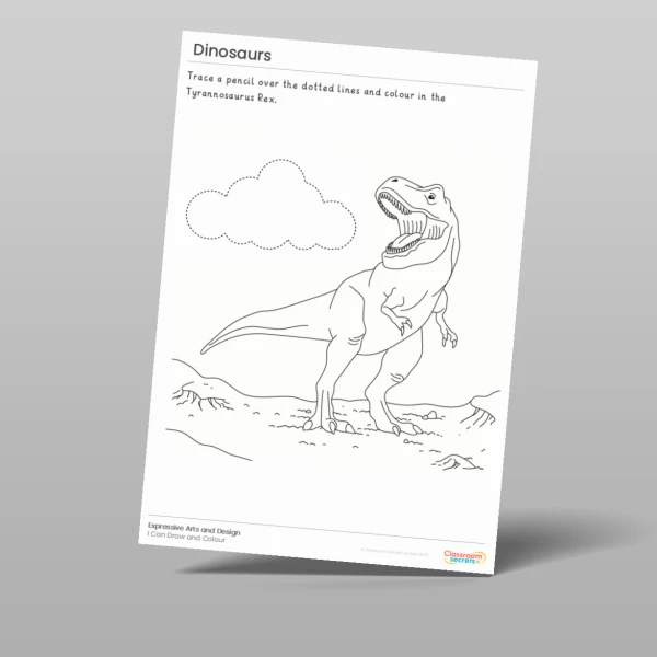 An image of the Dinosaurs I Can Draw and Colour Resource
