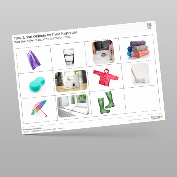 An image of the Lesson 2: Sort Objects by Their Properties Worksheet Resource