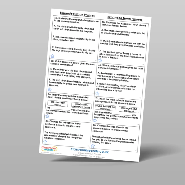 An image of the Expanded Noun Phrases Varied Fluency Resource