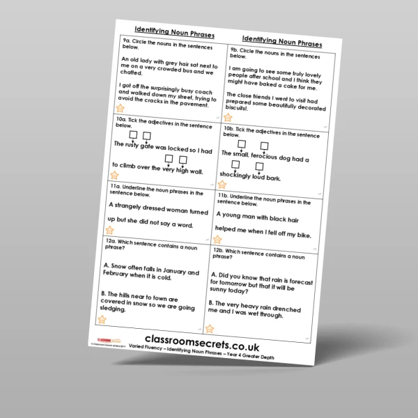 An image of the Free Identifying Noun Phrases Varied Fluency Resource