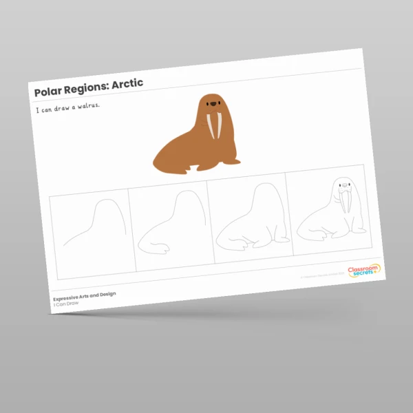 An image of the Amazing World - Polar Regions I Can Draw Resource