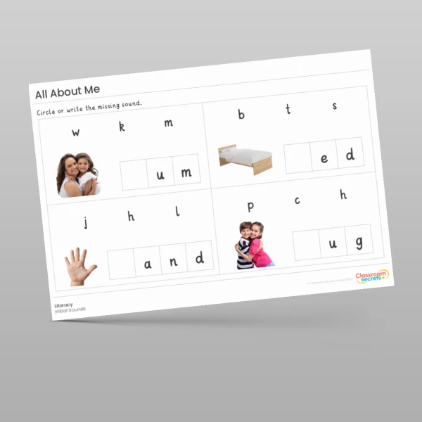 An image of the All About Me Literacy Activities Resource