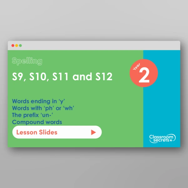 An image of the Autumn 2 Week 4 Spelling - S9, S10, S11 and S12 - Words ending in ‘y’, words with ‘ph’ or ‘wh’, the prefix ‘un-’, compound words Resource