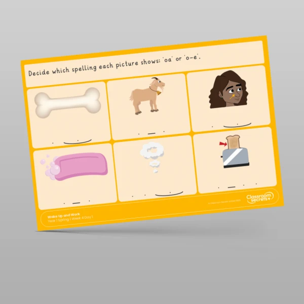 An image of the Spring 1 Week 4 Wake Up and Work Resource