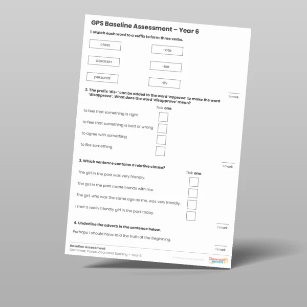 An image of the Baseline GPS Assessment Resource