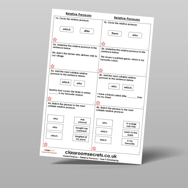 An image of the Free Relative Pronouns Varied Fluency Resource