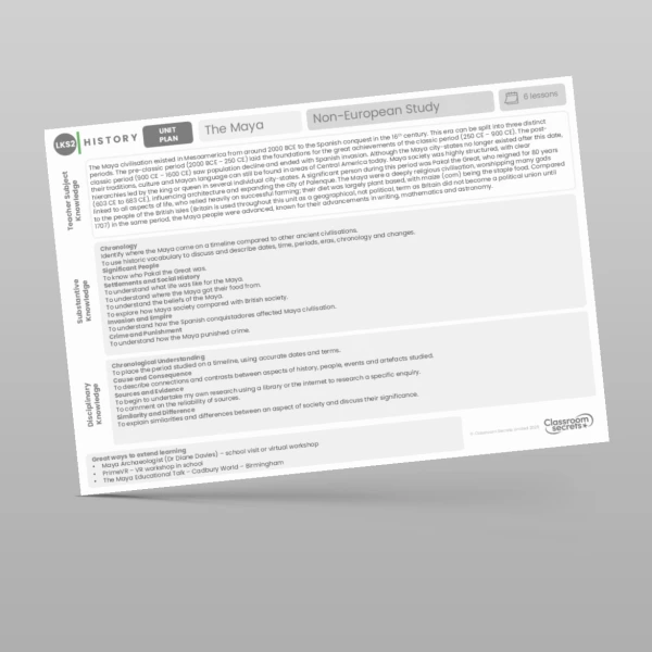 An image of the The Maya Unit Plan Resource