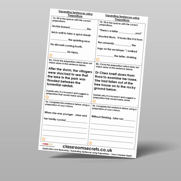An image of the Expanding Sentences using Prepositions Application and Reasoning Resource