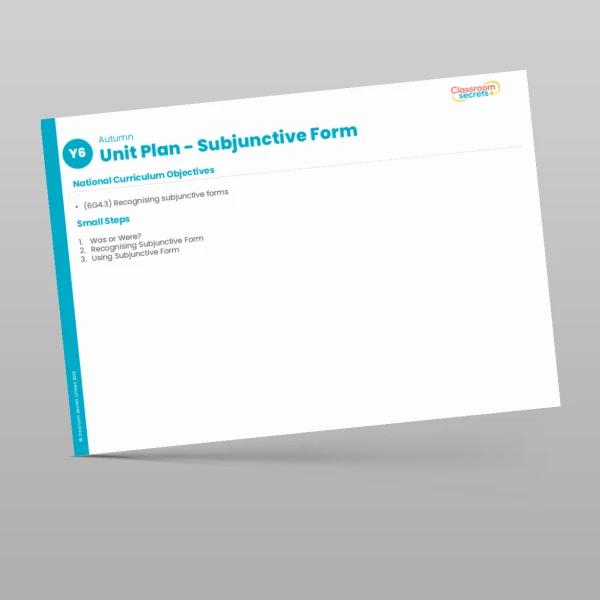 An image of the Subjunctive Form Unit Plan Resource