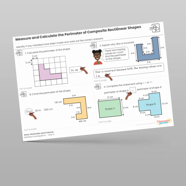 An image of the Area, Perimeter and Volume Mistake Investigators Resource