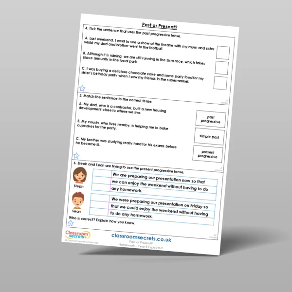 An image of the Past or Present? Homework Resource