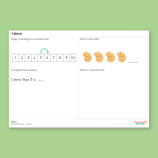 Year 1 1 More Place Value within 10 Varied Fluency