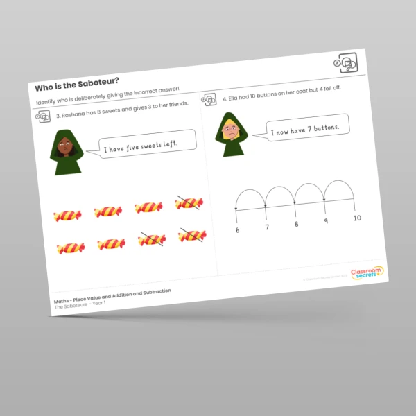 An image of the The Saboteurs - Place Value and Addition and Subtraction Resource