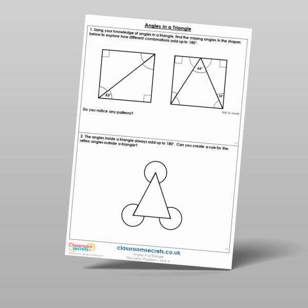 Year 6 Angles In A Triangle Discussion Problem Resource | Classroom Secrets