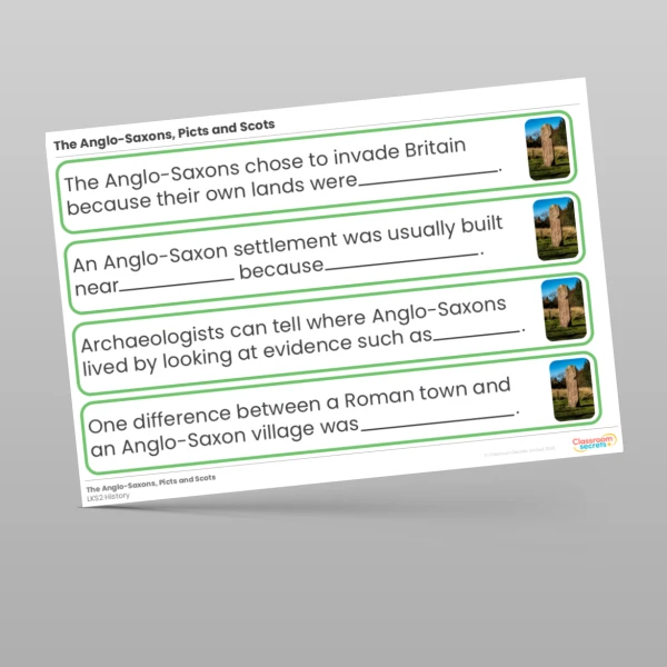 An image of the The Anglo-Saxons, Picts and Scots Stem Sentences Resource