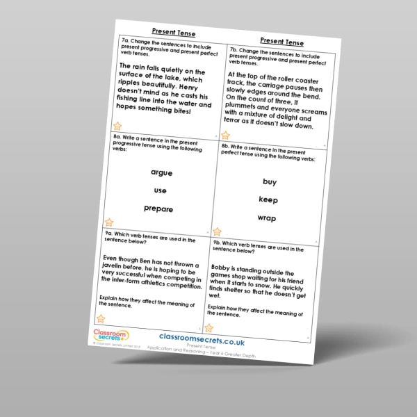 An image of the Present Tense Application and Reasoning Resource