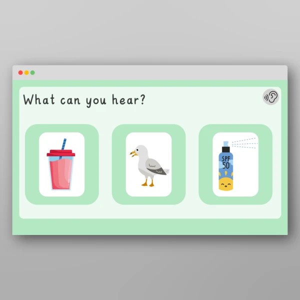 An image of the Phase 1 Phonics Environmental Sounds Seaside PPT Resource