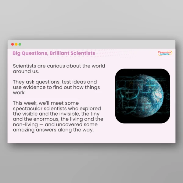 An image of the Year 5 and Year 6 Scientist of the Day Teaching PowerPoint Resource