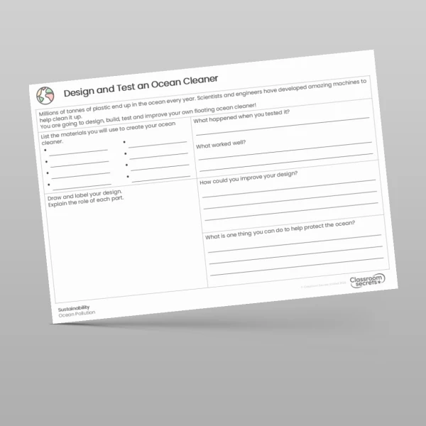 An image of the Keeping the Ocean Clean Worksheet Resource
