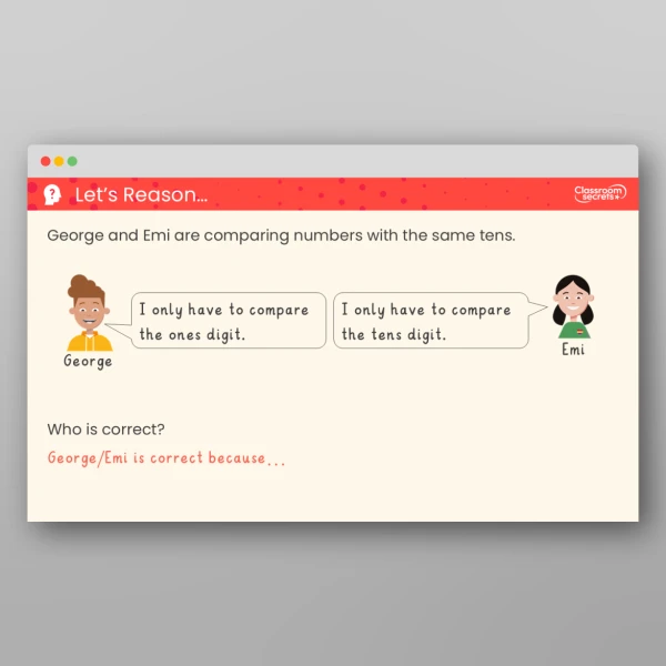 An image of the Compare Numbers with the Same Number of Tens Teaching PPT Resource