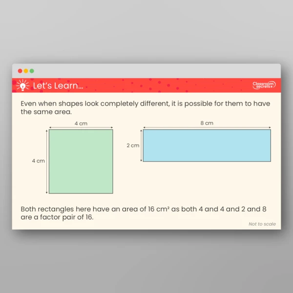An image of the Shapes - Same Area PPT Resource