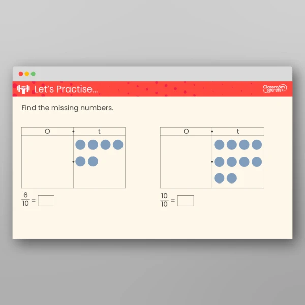 An image of the Tenths on a Place Value Chart Teaching PPT Resource