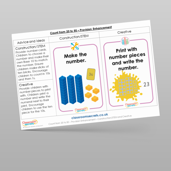 Year 1 Place Value Within 50 Provision Enhancement Resource | Classroom ...