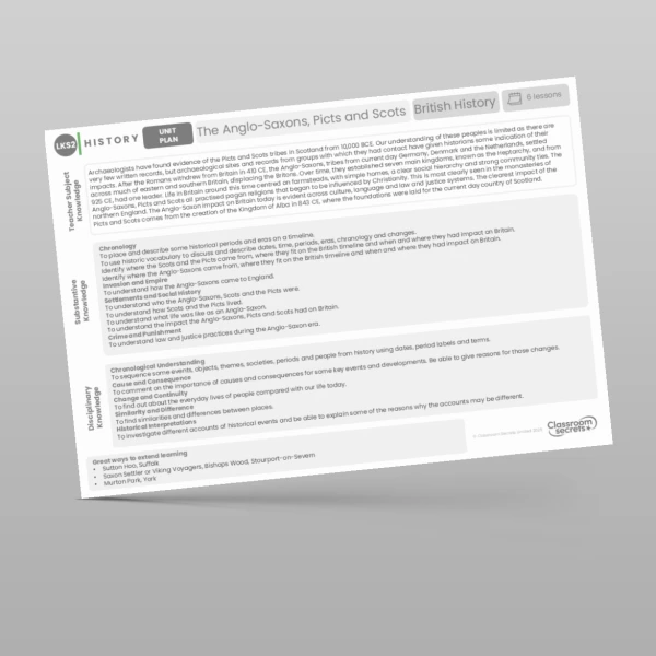 An image of the The Anglo-Saxons, Picts and Scots Unit Plan Resource