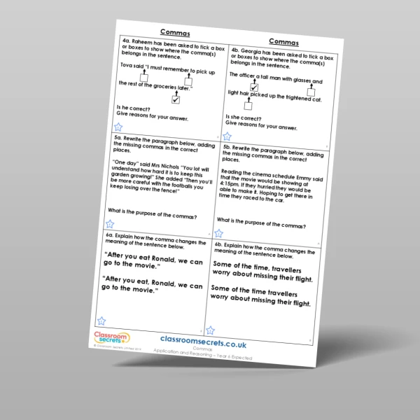 An image of the Commas Application and Reasoning Resource