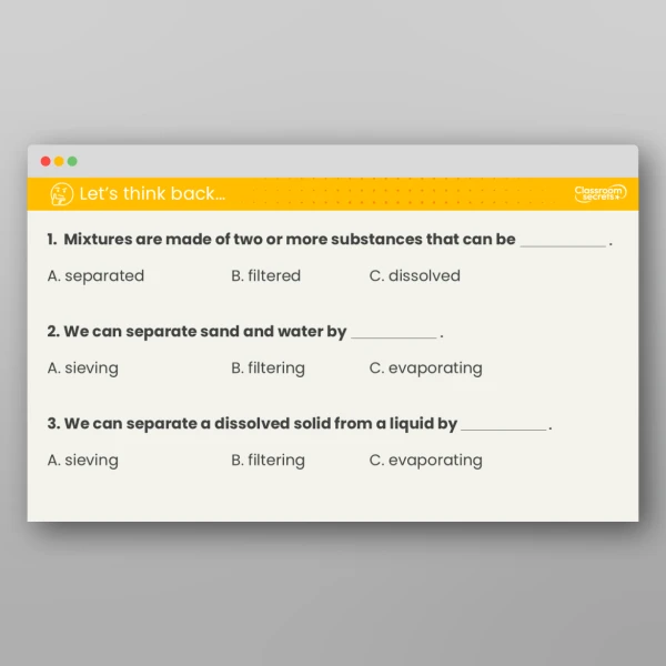 An image of the Lesson 3: How Can We Separate Different Mixtures? Investigation Lesson Resource