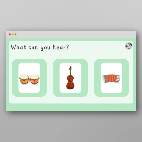 An image of the Phase 1 Phonics Environmental Sounds Instruments PPT Resource