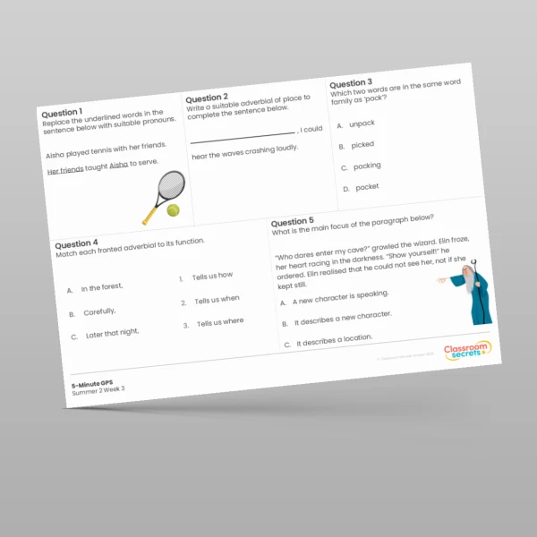 An image of the 5-Minute GPS Summer 2 Week 3 Resource