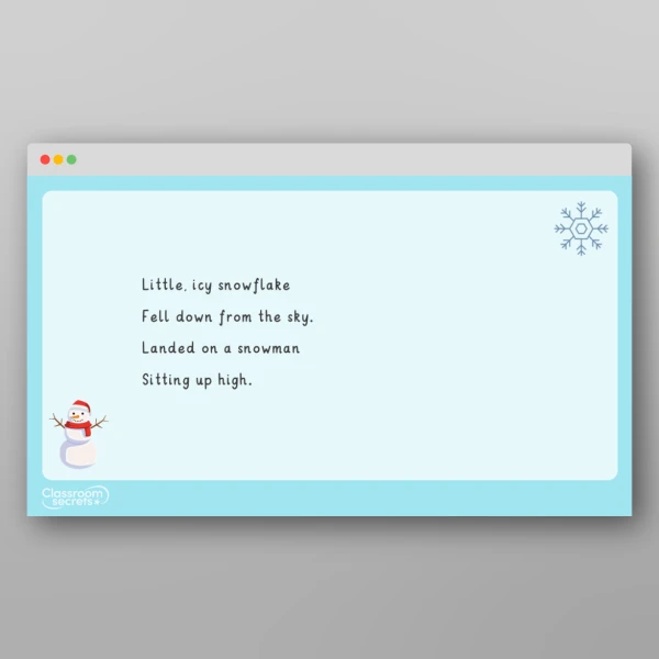 An image of the Winter Rhymes Resource