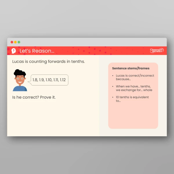 An image of the Tenths on a Place Value Chart Teaching PPT Resource