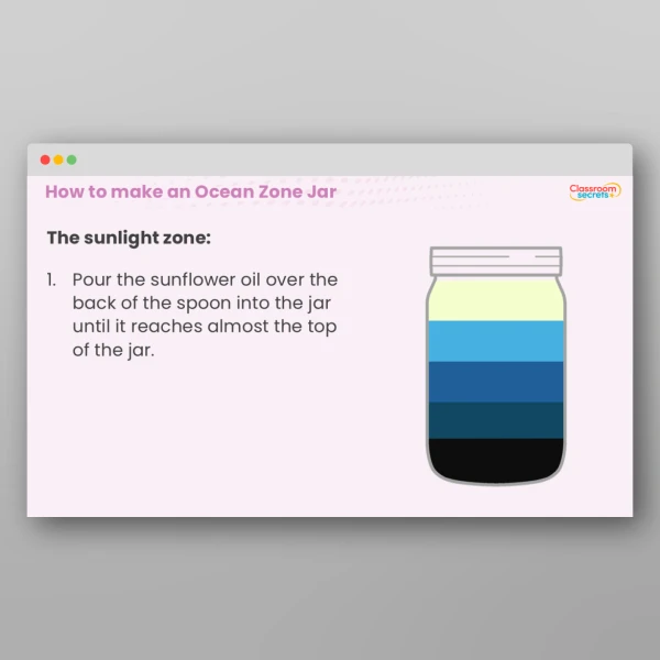 An image of the Science Week: How to Make an Ocean Zone Jar PPT Resource