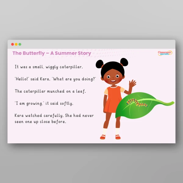 An image of the The Butterfly - A Summer Story Resource