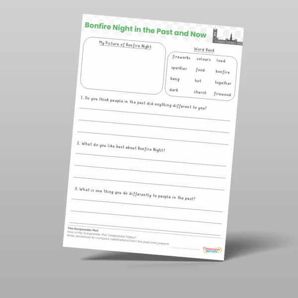 An image of the The Gunpowder Plot How Is the Gunpowder Plot Celebrated Today? Worksheet Resource