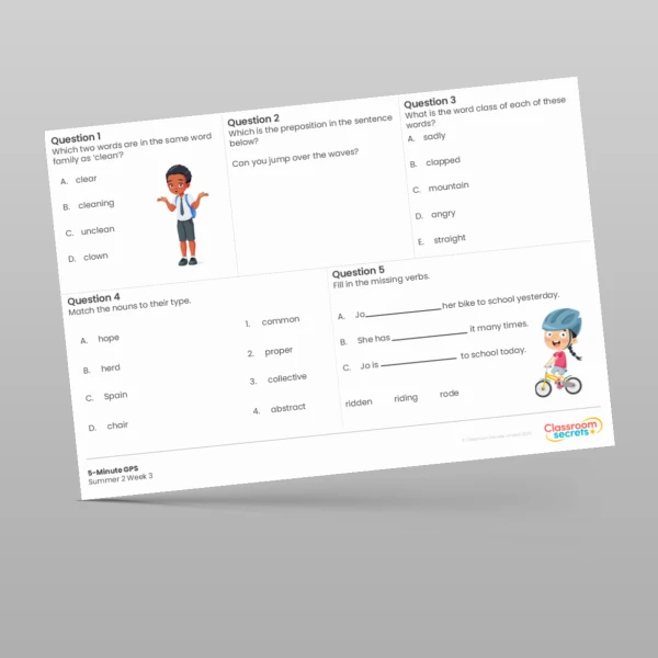 An image of the 5-Minute GPS Summer 2 Week 3 Resource