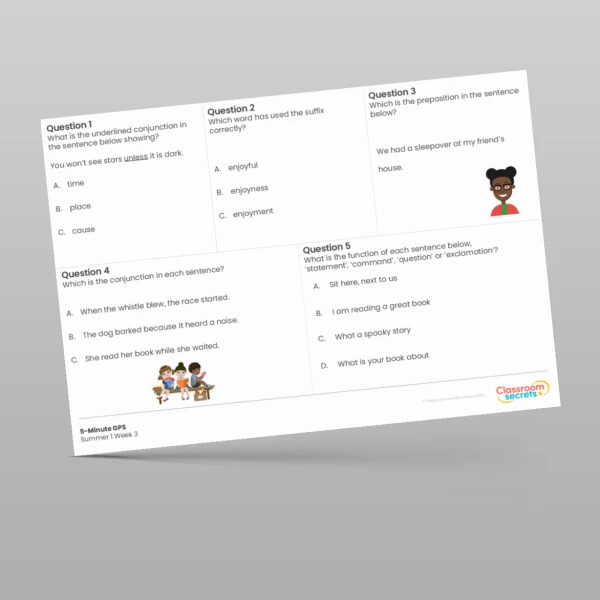 An image of the 5-Minute GPS Summer 1 Week 3 Resource