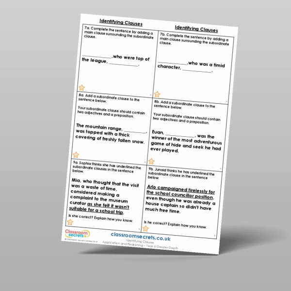 An image of the Identifying Clauses Application and Reasoning Resource