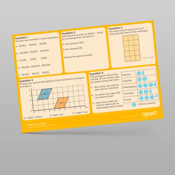 An image of the Spring 1 Week 2 Wake Up and Work Resource