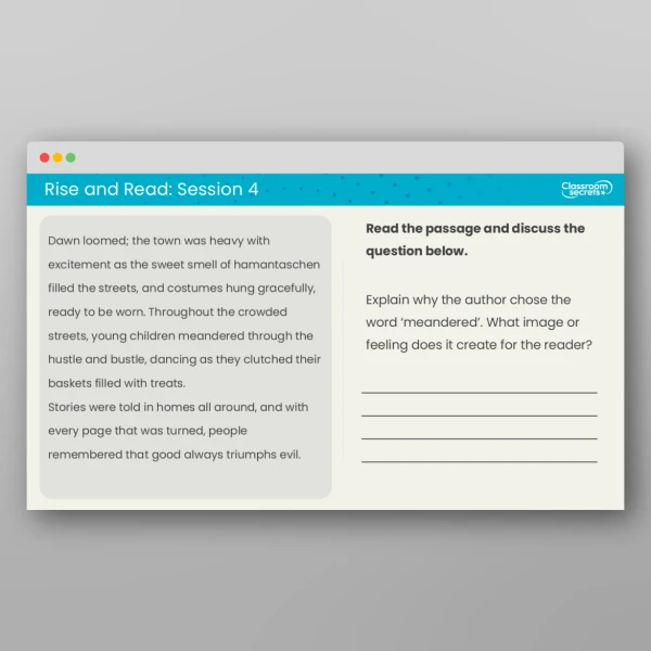 An image of the Rise and Read Purim Resource