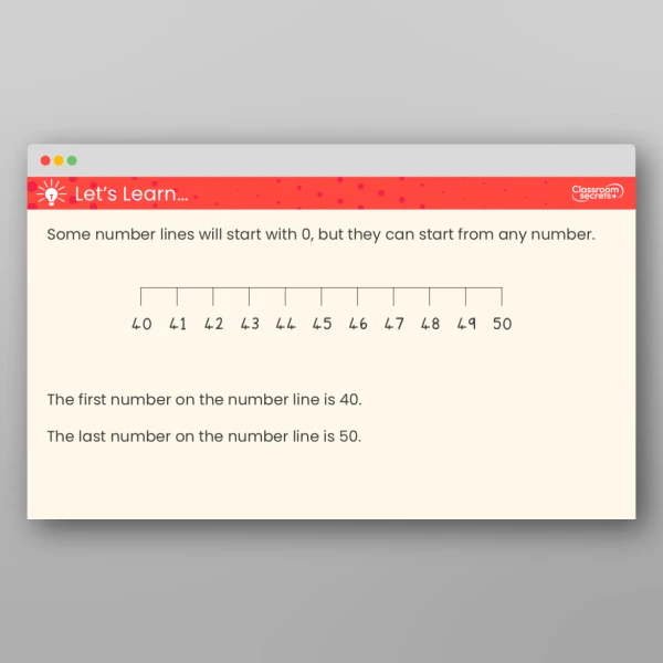 An image of the The Number Line to 50 Teaching PPT Resource