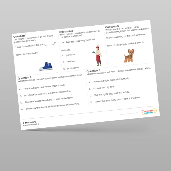 An image of the 5-Minute GPS Autumn 1 Week 6 Resource