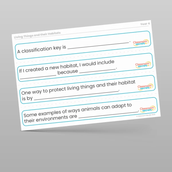 An image of the Living Things and their Habitats Stem Sentences Resource