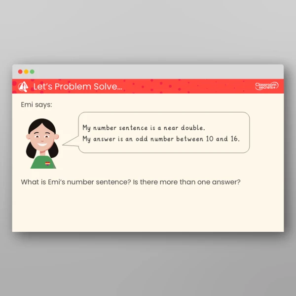 An image of the Near Doubles Teaching PPT Resource