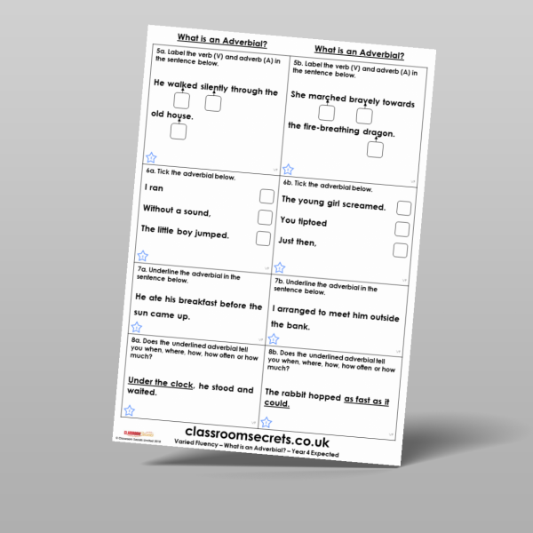 Year 4 What Is An Adverbial Varied Fluency Resource | Classroom Secrets