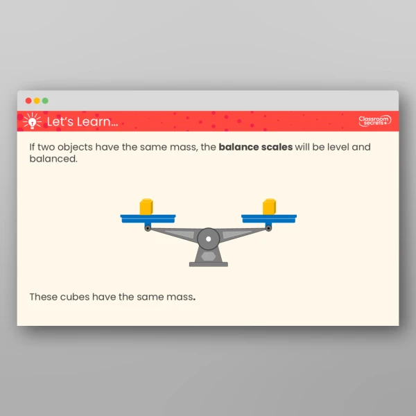 An image of the Compare Mass Teaching PPT Resource