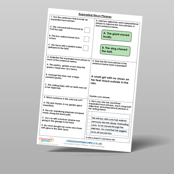 An image of the Expanded Noun Phrases Prior Learning Resource