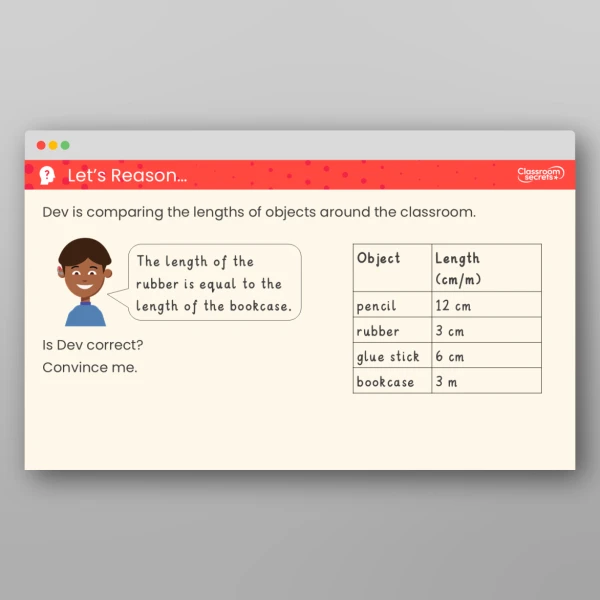 An image of the Compare Lengths and Heights Teaching PPT Resource